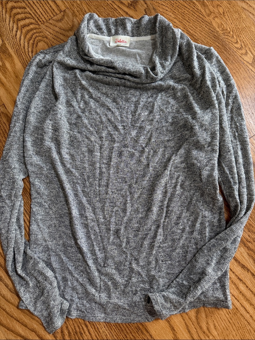 Women's Deletta Anthropologie Metallic Knit Cowl Neck Sweater. Like New.